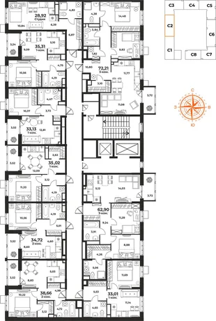 Квартира 1-комн. квартира, 35.02 м² ЖК «Живописный сад» Фото 1