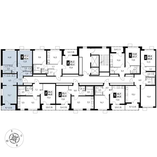 Квартира 3-комн. квартира, 62.6 м² ЖК «1-й Южный» Фото 2 Квартира 3-комн. квартира, 62.6 м² ЖК «1-й Южный» Фото 2