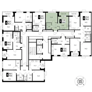 Квартира 1-комн. квартира, 36 м² ЖК «1-й Шереметьевский» Фото 2