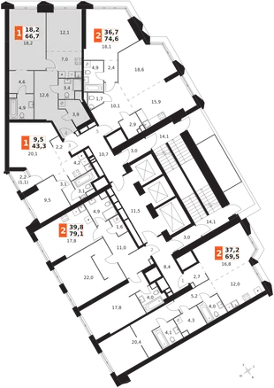 Квартира 2-комн. квартира, 66.7 м² ЖК «Архитектор» Фото 2 Квартира 2-комн. квартира, 66.7 м² ЖК «Архитектор» Фото 2