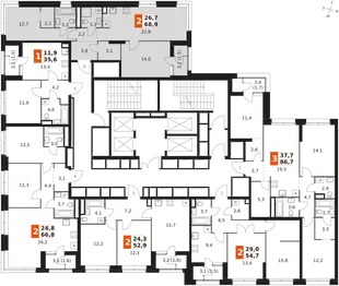Квартира 2-комн. квартира, 68.9 м² ЖК «Sky Garden» Фото 2 Квартира 2-комн. квартира, 68.9 м² ЖК «Sky Garden» Фото 2