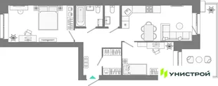 Планировка 2-комн. квартира, 65.6 м² ЖК «Лето»