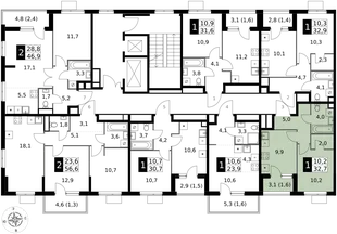 Квартира 1-комн. квартира, 32.7 м² ЖК «1-й Измайловский» Фото 2 Квартира 1-комн. квартира, 32.7 м² ЖК «1-й Измайловский» Фото 2