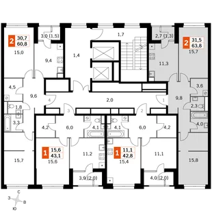 Квартира 2-комн. квартира, 61.6 м² ЖК «Sky Garden» Фото 2 Квартира 2-комн. квартира, 61.6 м² ЖК «Sky Garden» Фото 2