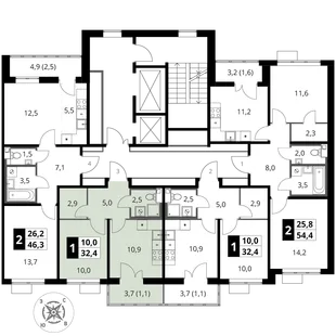 Квартира 1-комн. квартира, 32.4 м² ЖК «1-й Шереметьевский» Фото 2 Квартира 1-комн. квартира, 32.4 м² ЖК «1-й Шереметьевский» Фото 2