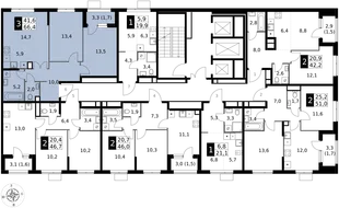 Квартира 3-комн. квартира, 66.4 м² ЖК «1-й Измайловский» Фото 2