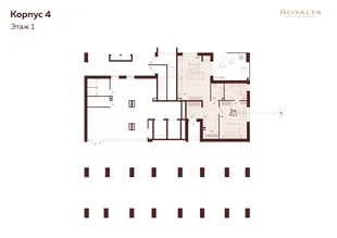 Квартира 2-комн. квартира, 90.3 м² ЖК «Роялта» Фото 1 Квартира 2-комн. квартира, 90.3 м² ЖК «Роялта» Фото 1