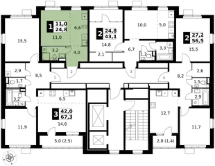 Квартира Студия, 24.8 м² ЖК «1-й Химкинский» Фото 2