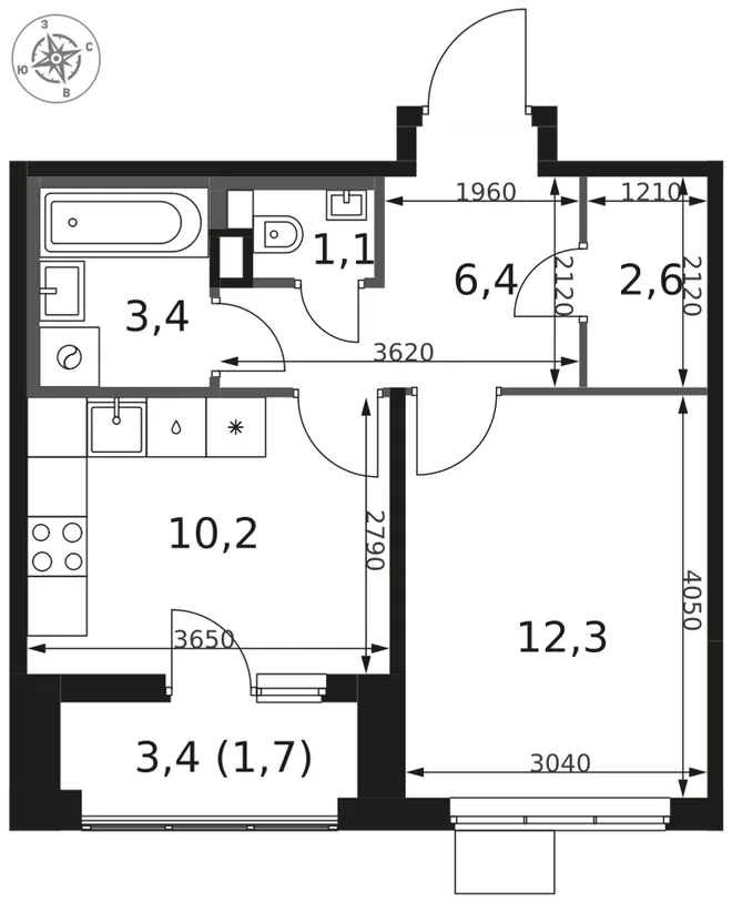Планировка 1-комн. квартира, 37.7 м² ЖК «1-й Химкинский» Планировка 1-комн. квартира, 37.7 м² ЖК «1-й Химкинский»