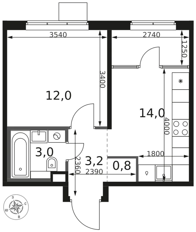Планировка 1-комн. квартира, 33 м² ЖК «1-й Химкинский» Планировка 1-комн. квартира, 33 м² ЖК «1-й Химкинский»