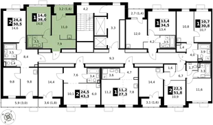 Квартира 1-комн. квартира, 38 м² ЖК «1-й Саларьевский» Фото 2 Квартира 1-комн. квартира, 38 м² ЖК «1-й Саларьевский» Фото 2