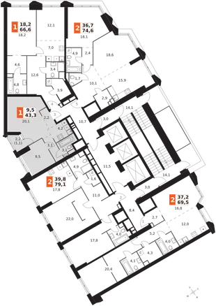 Квартира 2-комн. квартира, 43.3 м² ЖК «Архитектор» Фото 2 Квартира 2-комн. квартира, 43.3 м² ЖК «Архитектор» Фото 2