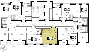 Квартира Студия, 27.3 м² ЖК «1-й Саларьевский» Фото 2