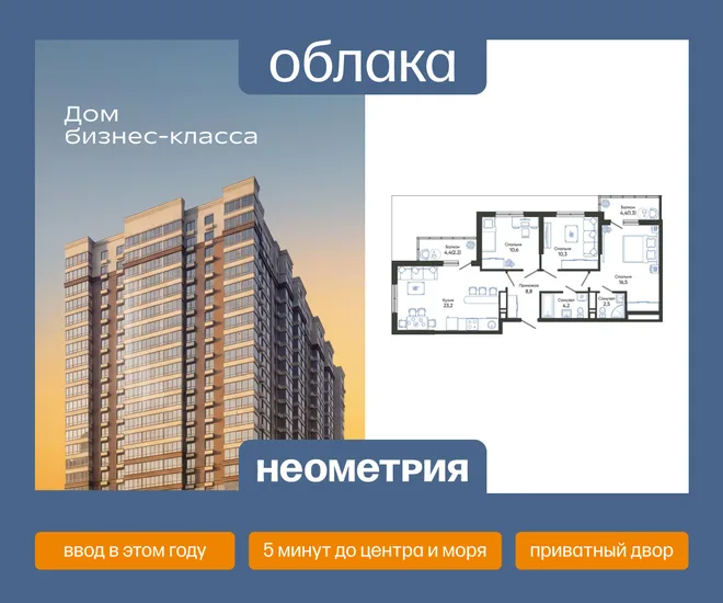 Планировка 3-комн. квартира, 79.6 м² ЖК «Облака» Планировка 3-комн. квартира, 79.6 м² ЖК «Облака»