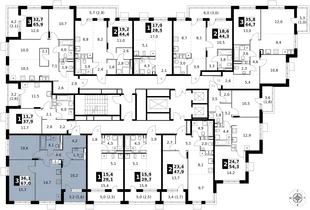 Квартира 3-комн. квартира, 67 м² ЖК «1-й Саларьевский» Фото 2 Квартира 3-комн. квартира, 67 м² ЖК «1-й Саларьевский» Фото 2