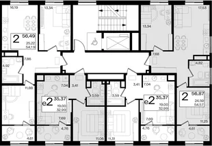 Квартира 2-комн. квартира, 59.23 м² ЖК «Патрики» Фото 1 Квартира 2-комн. квартира, 59.23 м² ЖК «Патрики» Фото 1