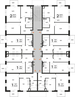 Квартира 1-комн. квартира, 37.9 м² ЖК «Кубики» Фото 1