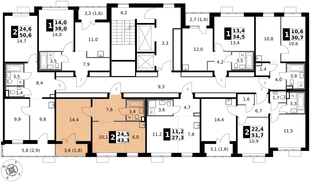 Квартира 2-комн. квартира, 43.3 м² ЖК «1-й Саларьевский» Фото 2 Квартира 2-комн. квартира, 43.3 м² ЖК «1-й Саларьевский» Фото 2