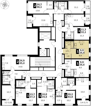 Квартира Студия, 24.4 м² ЖК «1-й Ясеневский» Фото 2