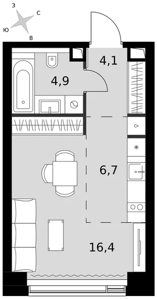Квартира Студия, 32.1 м² ЖК «Amber Сity» Фото 1 Квартира Студия, 32.1 м² ЖК «Amber Сity» Фото 1