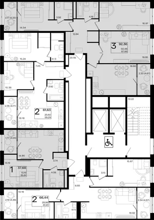 Квартира 2-комн. квартира, 61.63 м² ЖК «Патрики» Фото 1