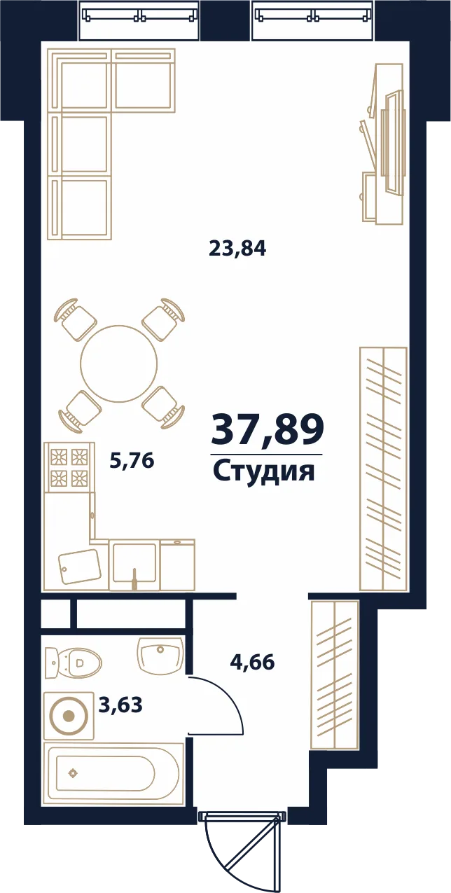 Планировка 1-комн. квартира, 37.89 м² ЖК «Атмосфера» Планировка 1-комн. квартира, 37.89 м² ЖК «Атмосфера»