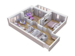 Квартира 2-комн. квартира, 68.97 м² ЖК «Художники» Фото 1 Квартира 2-комн. квартира, 68.97 м² ЖК «Художники» Фото 1