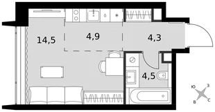 Квартира Студия, 28.2 м² ЖК «Amber Сity» Фото 1