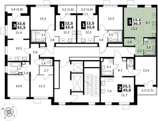 Квартира Студия, 30.7 м² ЖК «1-й Южный» Фото 2