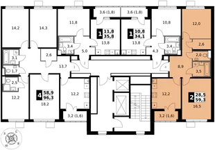 Квартира 2-комн. квартира, 59.3 м² ЖК «1-й Южный» Фото 2 Квартира 2-комн. квартира, 59.3 м² ЖК «1-й Южный» Фото 2