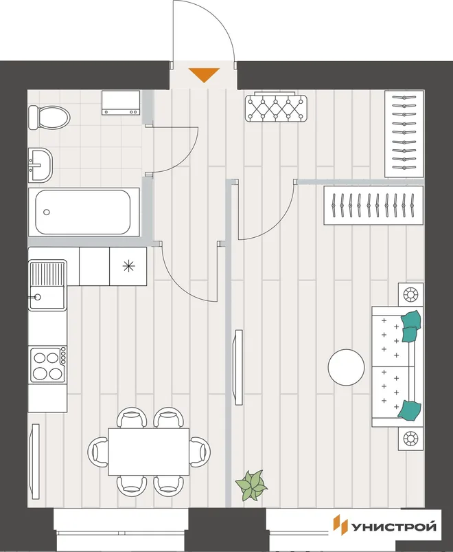 Планировка 1-комн. квартира, 36.43 м² ЖК «Аквамарин» Планировка 1-комн. квартира, 36.43 м² ЖК «Аквамарин»