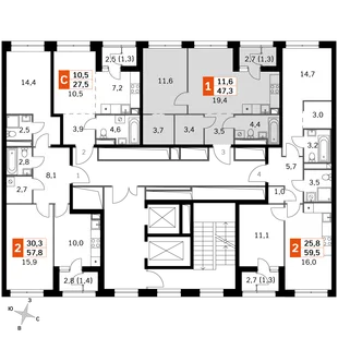 Квартира 1-комн. квартира, 47.3 м² ЖК «Sky Garden» Фото 2