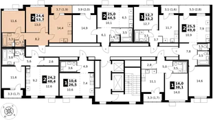 Квартира 2-комн. квартира, 53.7 м² ЖК «1-й Южный» Фото 2 Квартира 2-комн. квартира, 53.7 м² ЖК «1-й Южный» Фото 2
