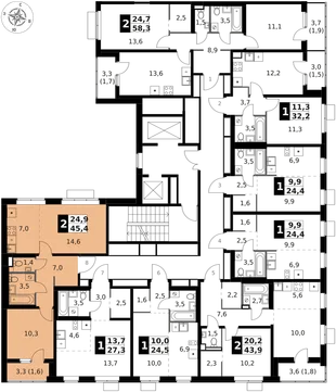 Квартира 2-комн. квартира, 45.4 м² ЖК «1-й Ясеневский» Фото 2 Квартира 2-комн. квартира, 45.4 м² ЖК «1-й Ясеневский» Фото 2