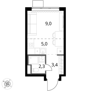 Квартира Студия, 19.7 м² ЖК «1-й Донской» Фото 1 Квартира Студия, 19.7 м² ЖК «1-й Донской» Фото 1