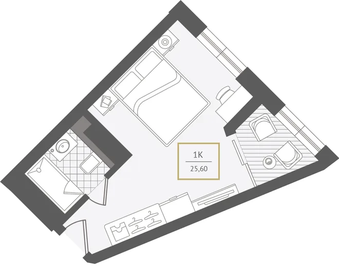 Планировка 1-комн. квартира, 26.2 м² ЖК «Гостиничный комплекс Greenmont» Планировка 1-комн. квартира, 26.2 м² ЖК «Гостиничный комплекс Greenmont»