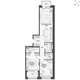 Квартира 2-комн. квартира, 73.9 м² ЖК «Философия» Фото 1 Квартира 2-комн. квартира, 73.9 м² ЖК «Философия» Фото 1