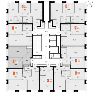 Квартира 1-комн. квартира, 42.1 м² ЖК «Философия» Фото 2 Квартира 1-комн. квартира, 42.1 м² ЖК «Философия» Фото 2