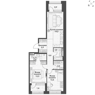 Квартира 2-комн. квартира, 70.6 м² ЖК «Философия» Фото 1