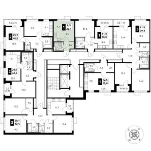 Квартира Студия, 22.1 м² ЖК «1-й Шереметьевский» Фото 2 Квартира Студия, 22.1 м² ЖК «1-й Шереметьевский» Фото 2