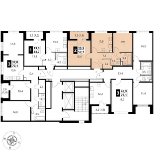 Квартира 2-комн. квартира, 52.7 м² ЖК «Южная Битца» Фото 2 Квартира 2-комн. квартира, 52.7 м² ЖК «Южная Битца» Фото 2