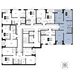 Квартира 3-комн. квартира, 79.4 м² ЖК «1-й Шереметьевский» Фото 2 Квартира 3-комн. квартира, 79.4 м² ЖК «1-й Шереметьевский» Фото 2