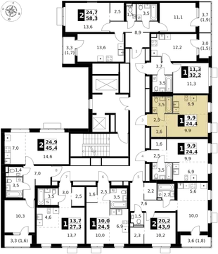 Квартира Студия, 24.4 м² ЖК «1-й Ясеневский» Фото 2