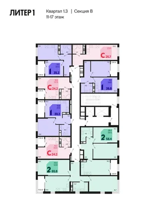 Квартира Студия, 25.5 м² ЖК «Первое место» Фото 1 Квартира Студия, 25.5 м² ЖК «Первое место» Фото 1