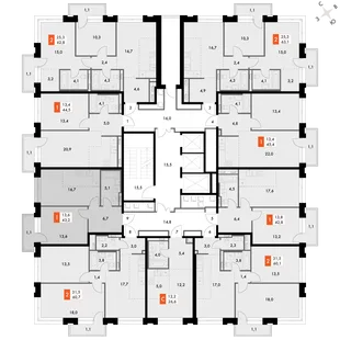 Квартира 1-комн. квартира, 43.2 м² ЖК «Философия» Фото 2 Квартира 1-комн. квартира, 43.2 м² ЖК «Философия» Фото 2
