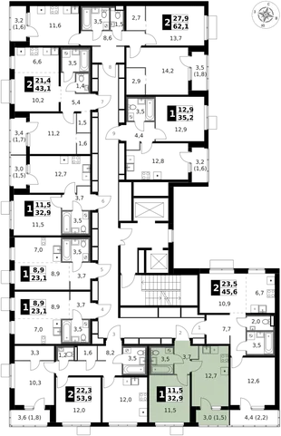 Квартира 1-комн. квартира, 33.5 м² ЖК «1-й Ясеневский» Фото 2 Квартира 1-комн. квартира, 33.5 м² ЖК «1-й Ясеневский» Фото 2