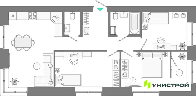 Планировка 3-комн. квартира, 71.84 м² ЖК «Лето» Планировка 3-комн. квартира, 71.84 м² ЖК «Лето»