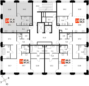 Квартира 2-комн. квартира, 58.5 м² ЖК «Sydney Prime» Фото 2 Квартира 2-комн. квартира, 58.5 м² ЖК «Sydney Prime» Фото 2