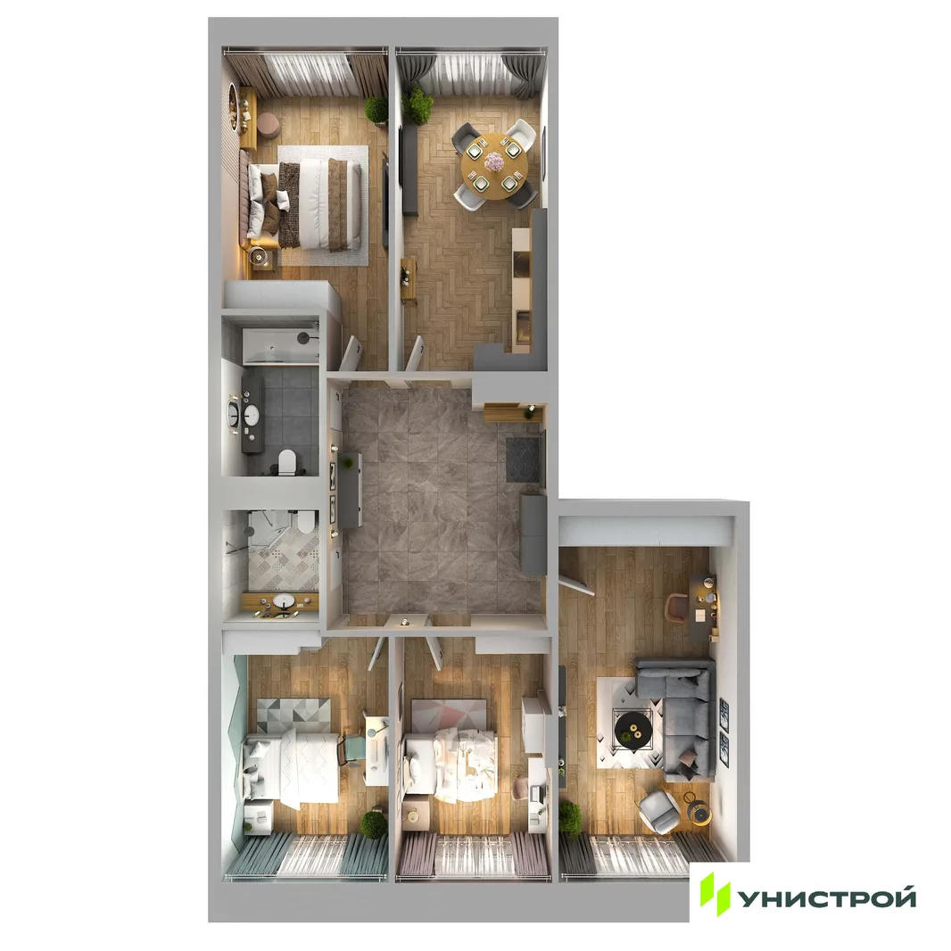 Планировка 4-комн. квартира, 112.94 м² ЖК «Сибгата Хакима (МФК), (Сибгата Хакима д.62) (жилые)»