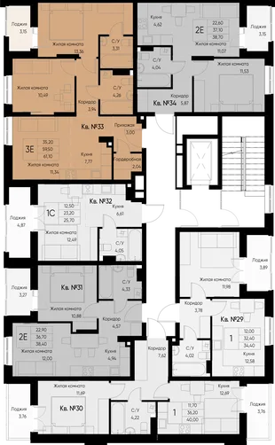 Квартира 2-комн. квартира, 40.3 м² ЖК «Васильевский остров» Фото 1 Квартира 2-комн. квартира, 40.3 м² ЖК «Васильевский остров» Фото 1